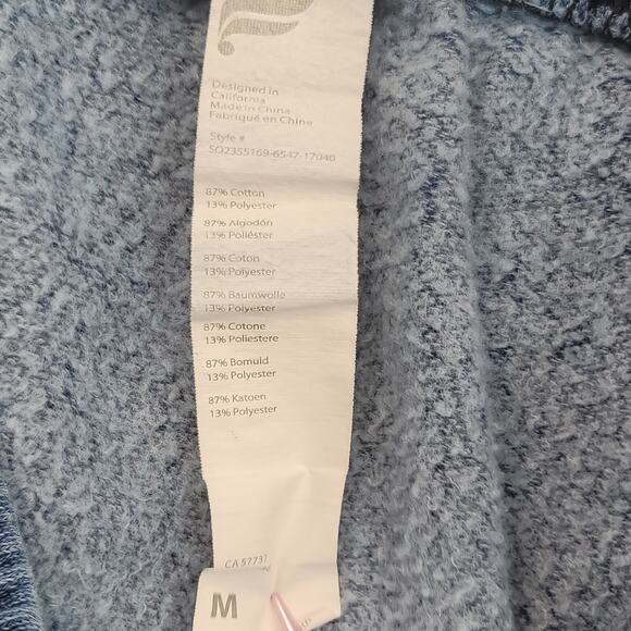 Fabletics Cut Off Lounge Shorts Size Medium Blue Stretch Waist Pockets Raw Hem - Picture 7 of 11